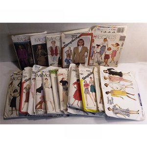 17 Sewing Patterns 1970s to 2000s (5 are UNCUT)